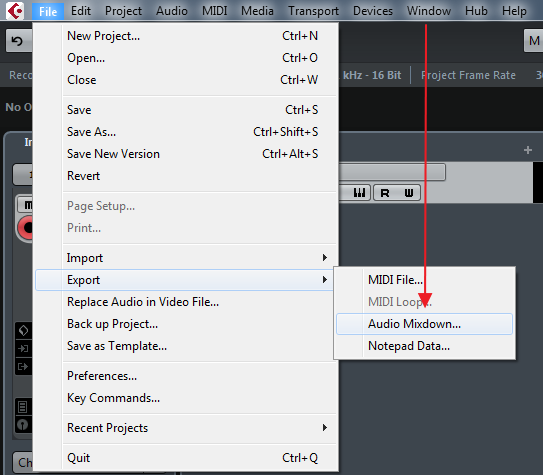 MPc Touch Cubase Export