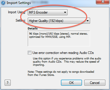 other itunes importing and converting 10