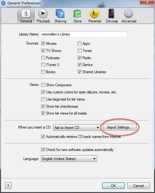 other itunes importing and converting 9